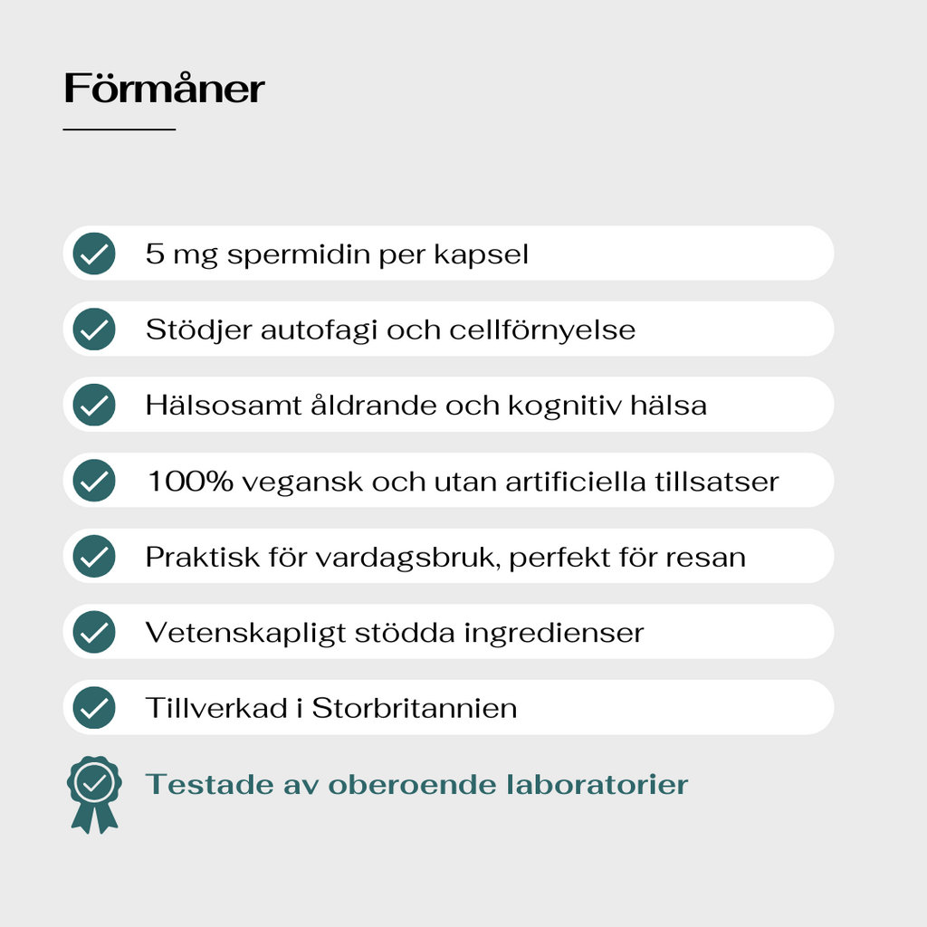 Spermidin förmåner