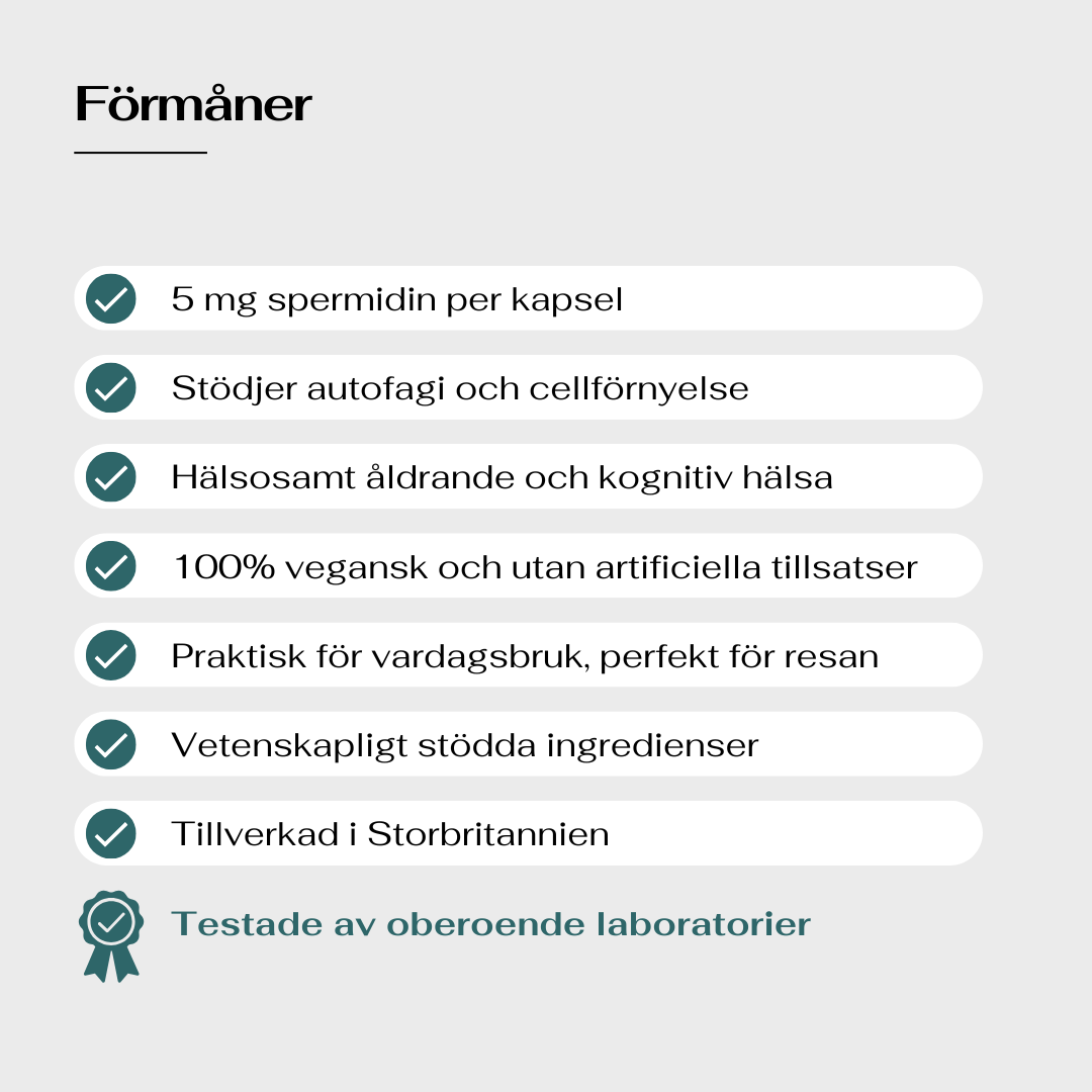 Spermidin förmåner