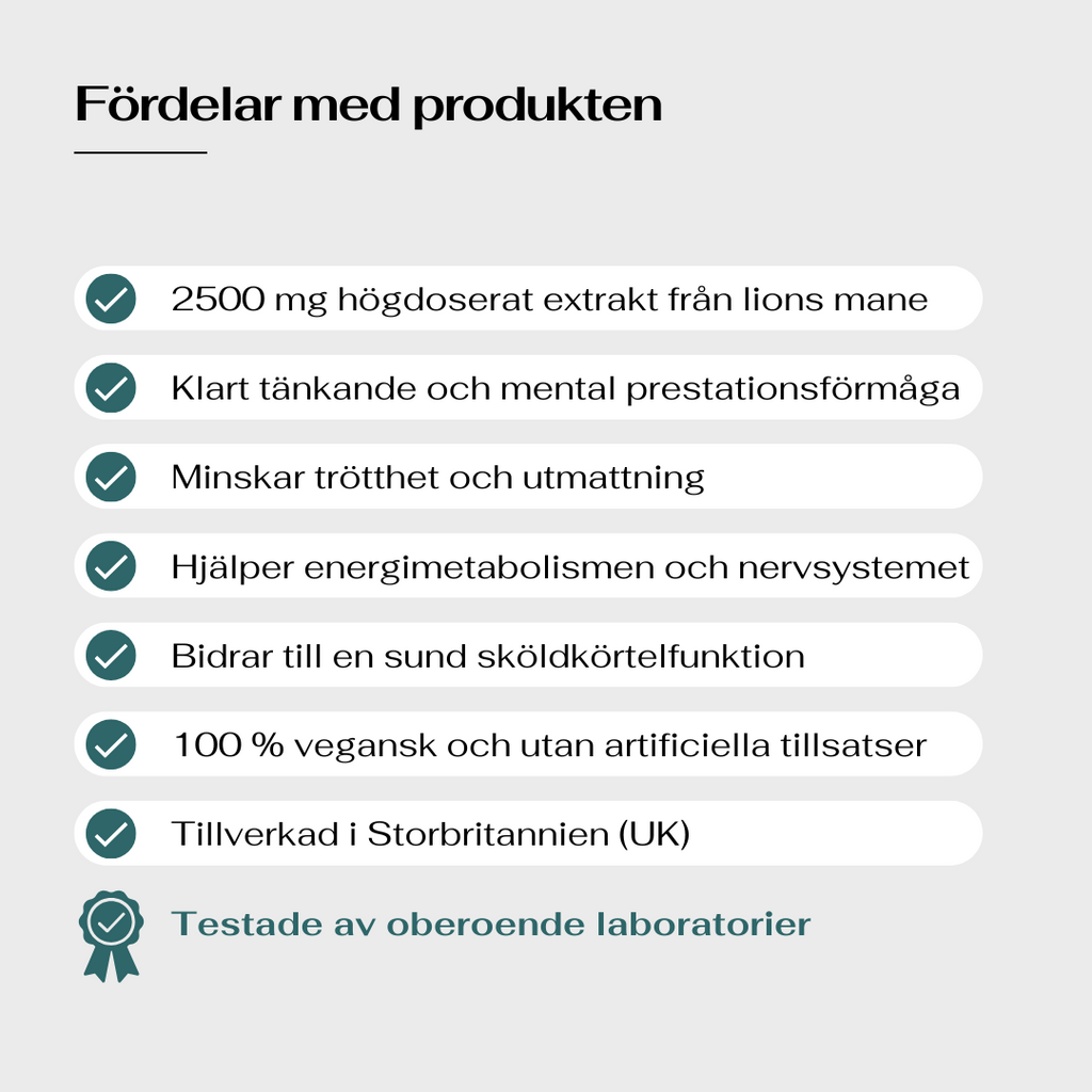 lions mane förmåner
