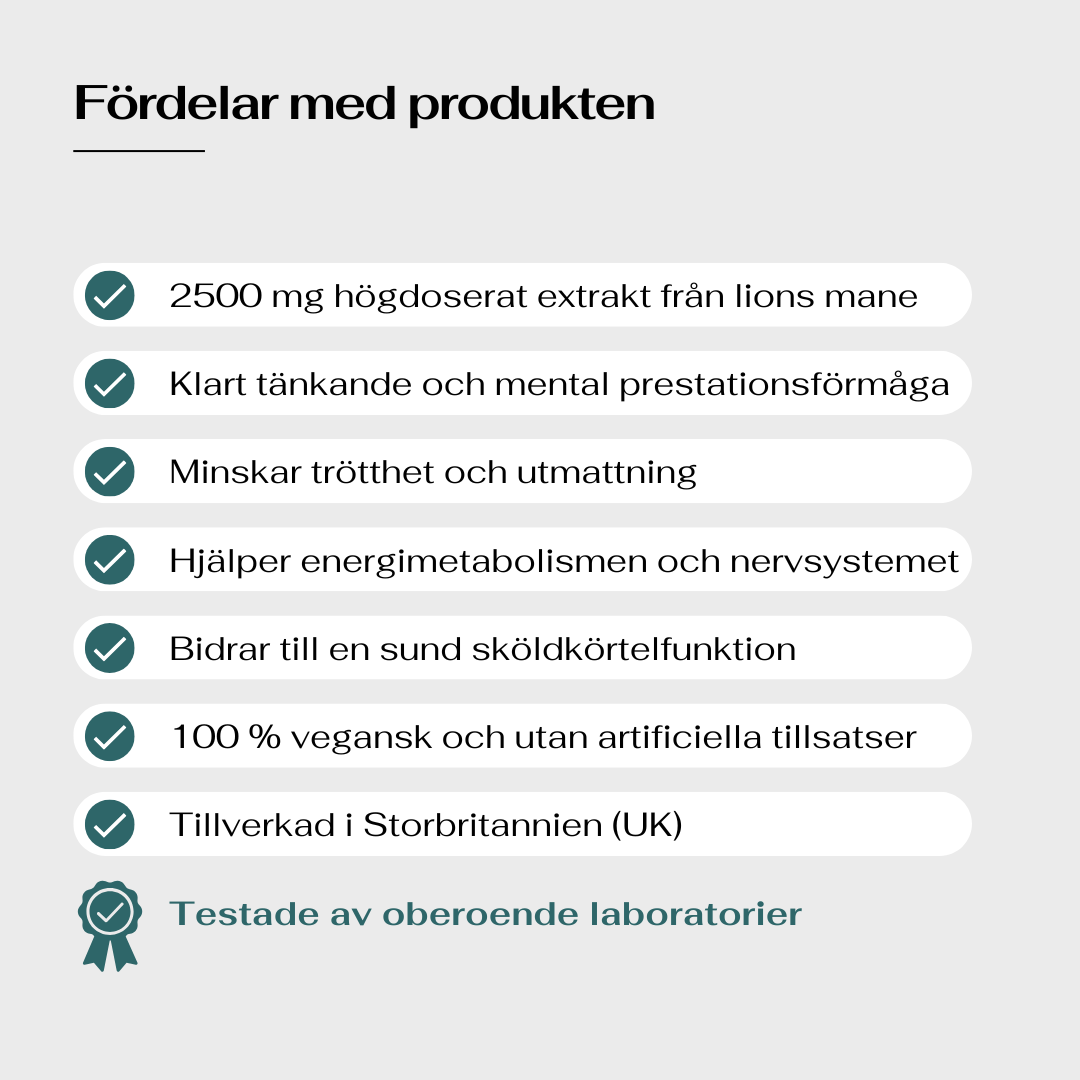 lions mane förmåner