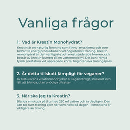 Kreatin vanliga frågor