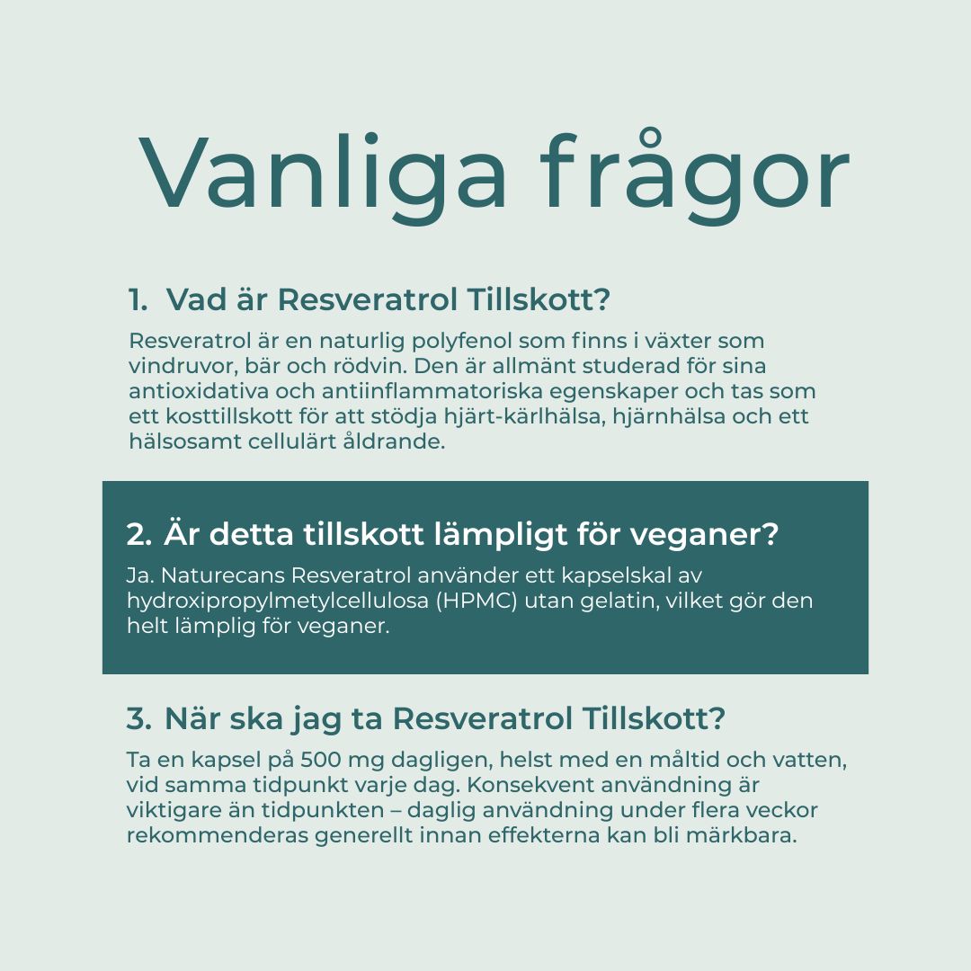 Resveratrol vanliga frågor