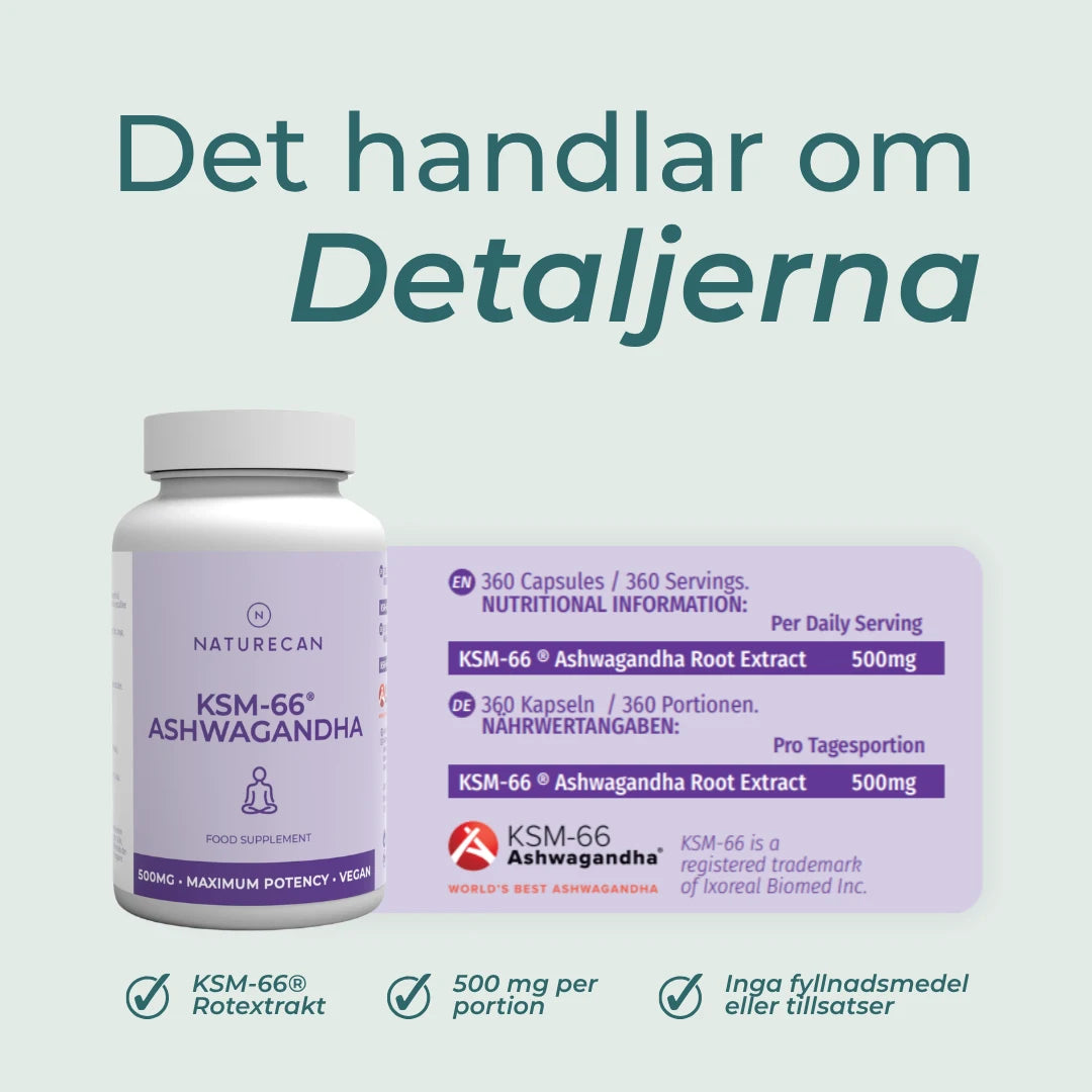 Ksm-66 ashwagandha näringsinformation