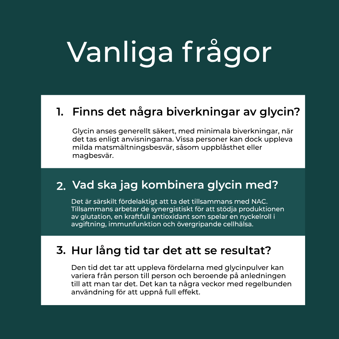 Biverkningar av Glycin 