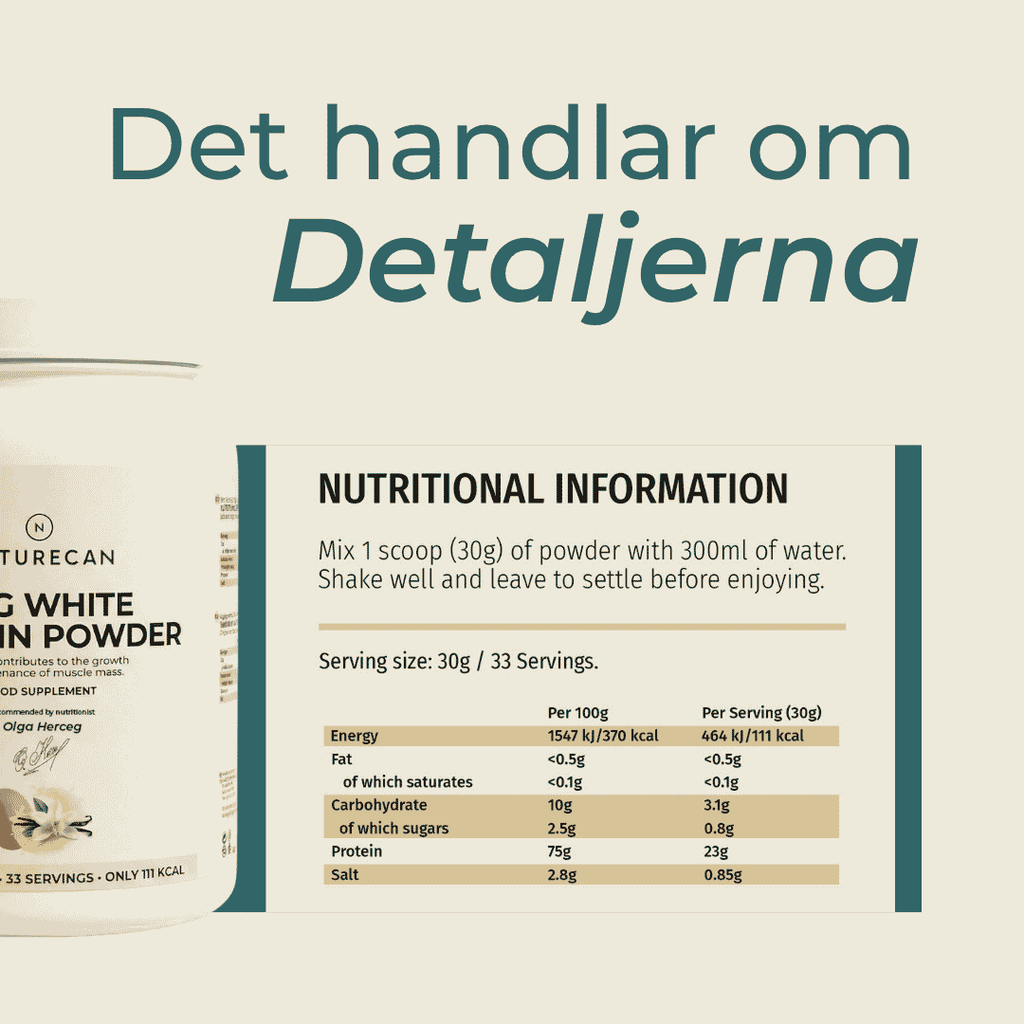 Äggvitepulver detaljerna