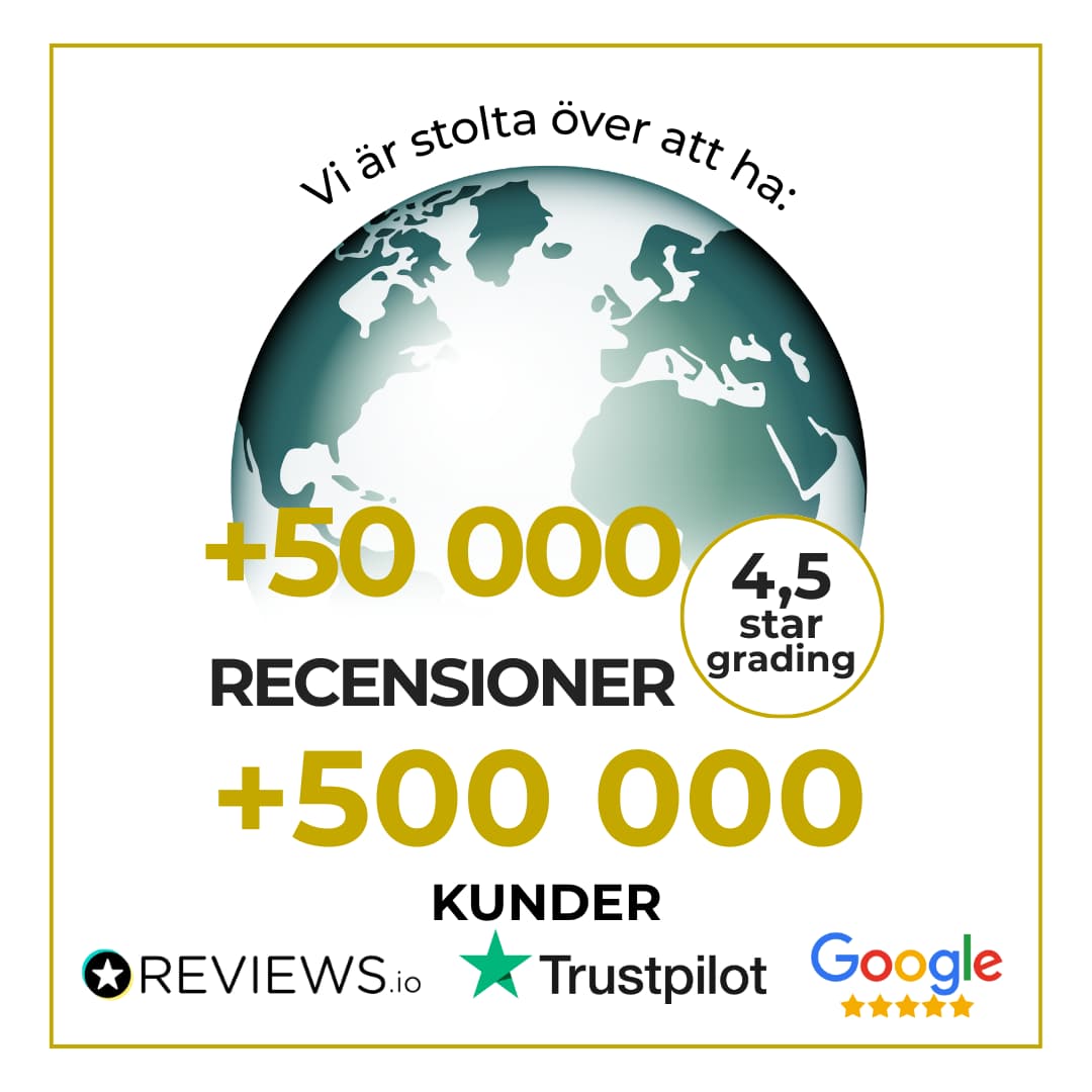 50000 recensioner och 500000 kunder