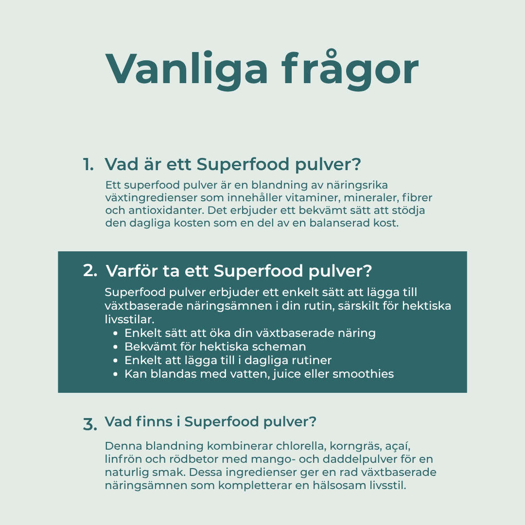 varför ta Superfood Pulver