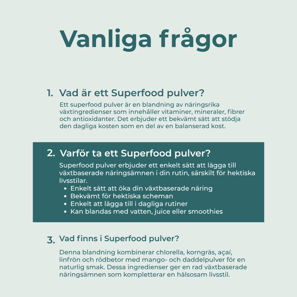 varför ta Superfood Pulver