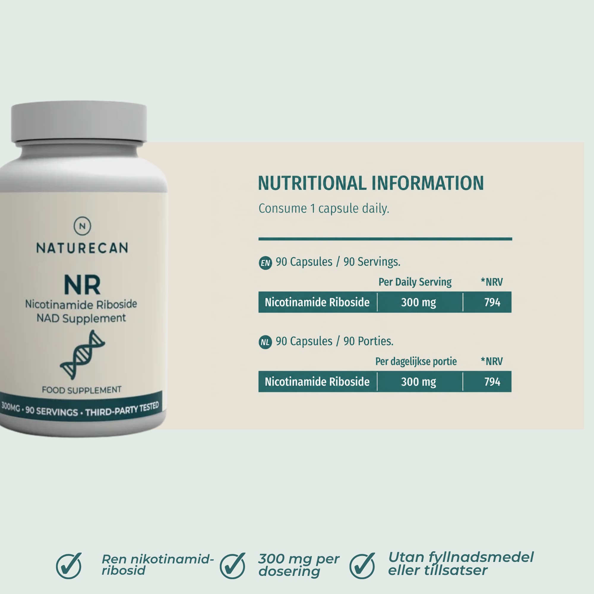 NR nutritional information