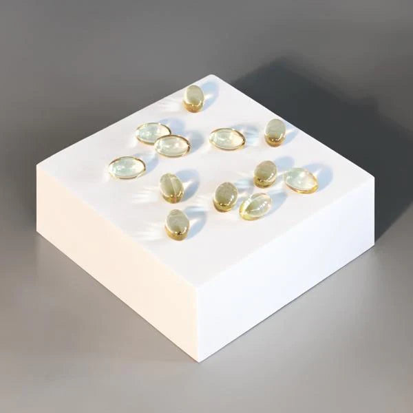 cbd softgel kapslar på bordet